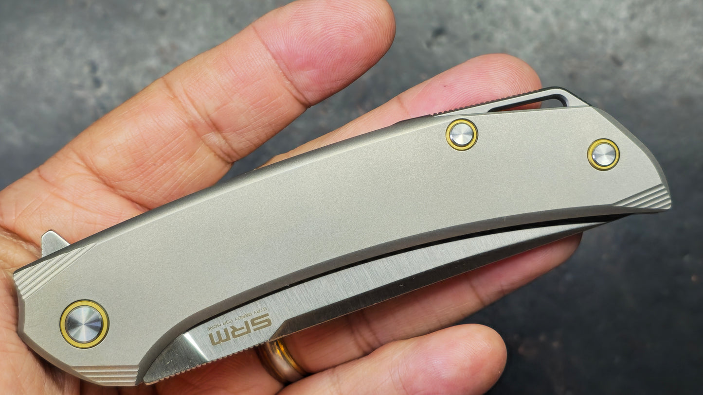 SRM Asika 1411-TZ Titanium Handle 154CM Blade