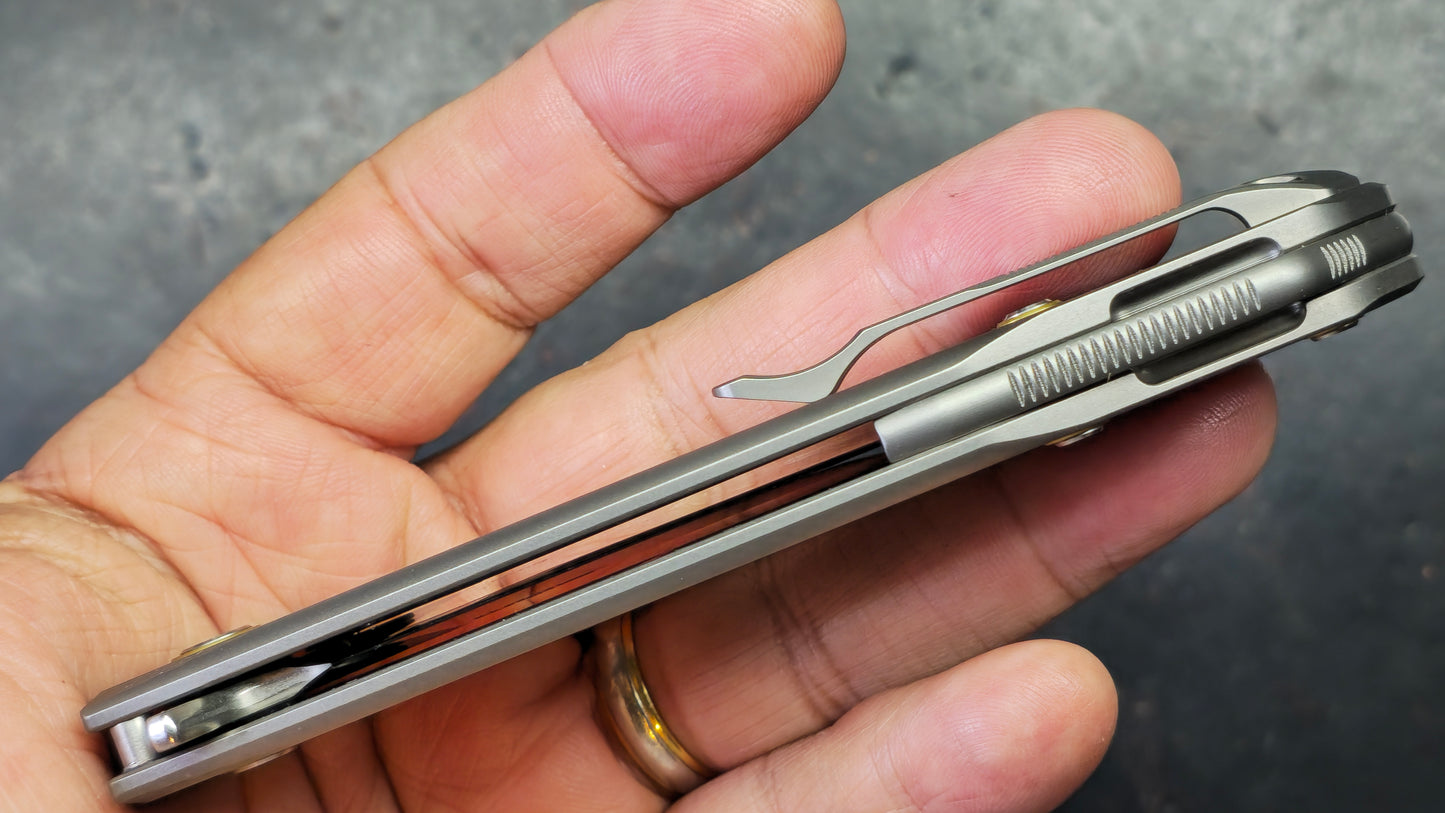 SRM Asika 1411-TZ Titanium Handle 154CM Blade