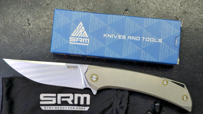 SRM Asika 1411-TZ Titanium Handle 154CM Blade