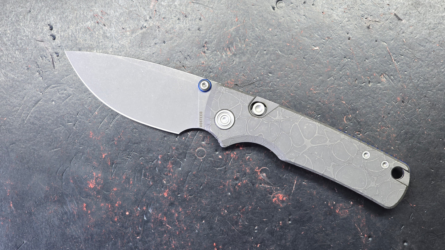 Vosteed Porcupine TiSlim Acid Wash Gray Titanium Handle S90V Acid Wash/Stonewash