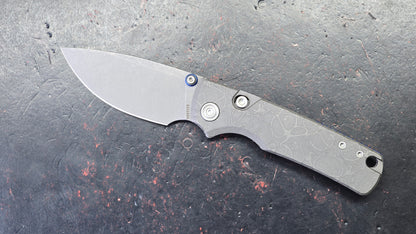 Vosteed Porcupine TiSlim Acid Wash Gray Titanium Handle S90V Acid Wash/Stonewash