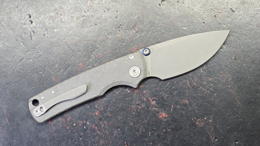 Vosteed Porcupine TiSlim Acid Wash Gray Titanium Handle S90V Acid Wash/Stonewash