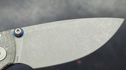 Vosteed Porcupine TiSlim Acid Wash Gray Titanium Handle S90V Acid Wash/Stonewash