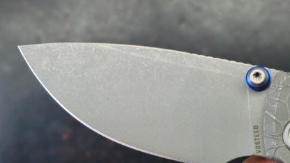 Vosteed Porcupine TiSlim Acid Wash Gray Titanium Handle S90V Acid Wash/Stonewash