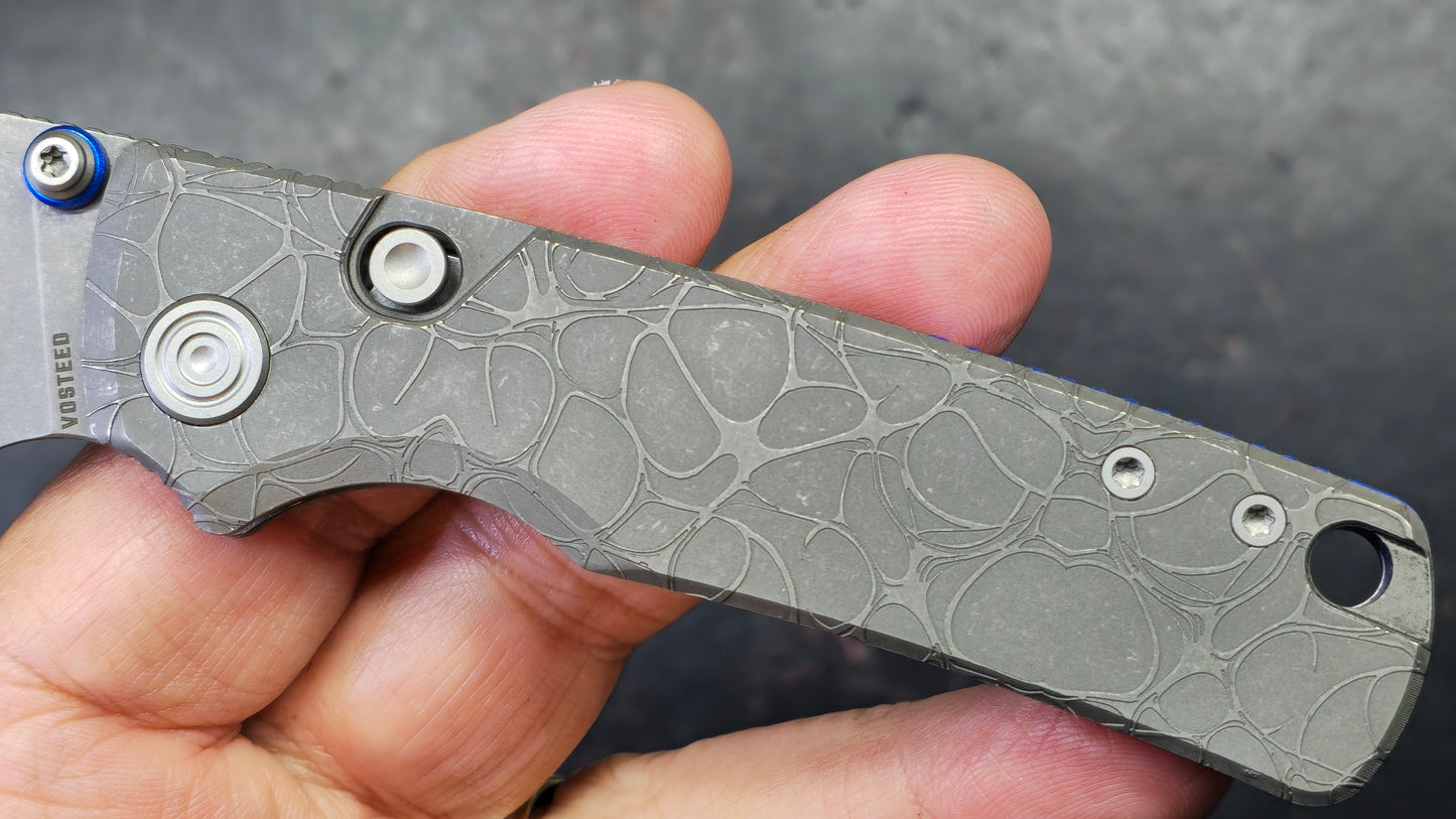 Vosteed Porcupine TiSlim Acid Wash Gray Titanium Handle S90V Acid Wash/Stonewash