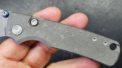 Vosteed Porcupine TiSlim Acid Wash Gray Titanium Handle S90V Acid Wash/Stonewash