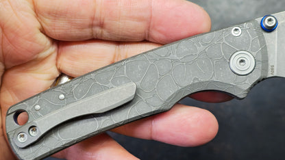 Vosteed Porcupine TiSlim Acid Wash Gray Titanium Handle S90V Acid Wash/Stonewash
