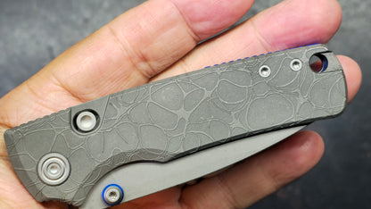 Vosteed Porcupine TiSlim Acid Wash Gray Titanium Handle S90V Acid Wash/Stonewash