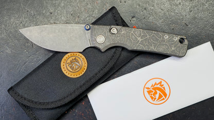 Vosteed Porcupine TiSlim Acid Wash Gray Titanium Handle S90V Acid Wash/Stonewash
