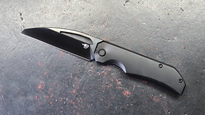 Bestech Mini Taipan Black Titanium Handle M-Cut Satin/Black DLC Blade