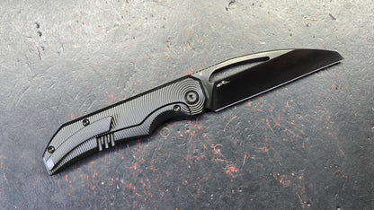 Bestech Mini Taipan Black Titanium Handle M-Cut Satin/Black DLC Blade
