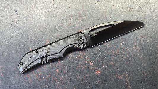 Bestech Mini Taipan Black Titanium Handle M-Cut Satin/Black DLC Blade
