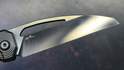 Bestech Mini Taipan Black Titanium Handle M-Cut Satin/Black DLC Blade