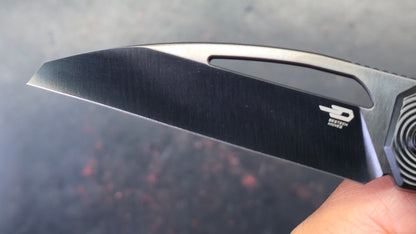 Bestech Mini Taipan Black Titanium Handle M-Cut Satin/Black DLC Blade