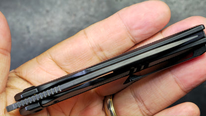 Bestech Mini Taipan Black Titanium Handle M-Cut Satin/Black DLC Blade