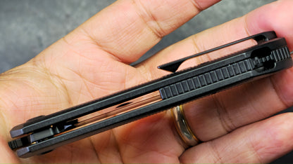 Bestech Mini Taipan Black Titanium Handle M-Cut Satin/Black DLC Blade