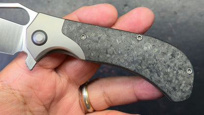 Kizer Cyclone Dark Gray Titanium/Carbon Fiber Handle S35VN Blade