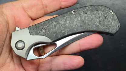 Kizer Cyclone Dark Gray Titanium/Carbon Fiber Handle S35VN Blade