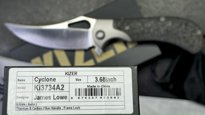 Kizer Cyclone Dark Gray Titanium/Carbon Fiber Handle S35VN Blade