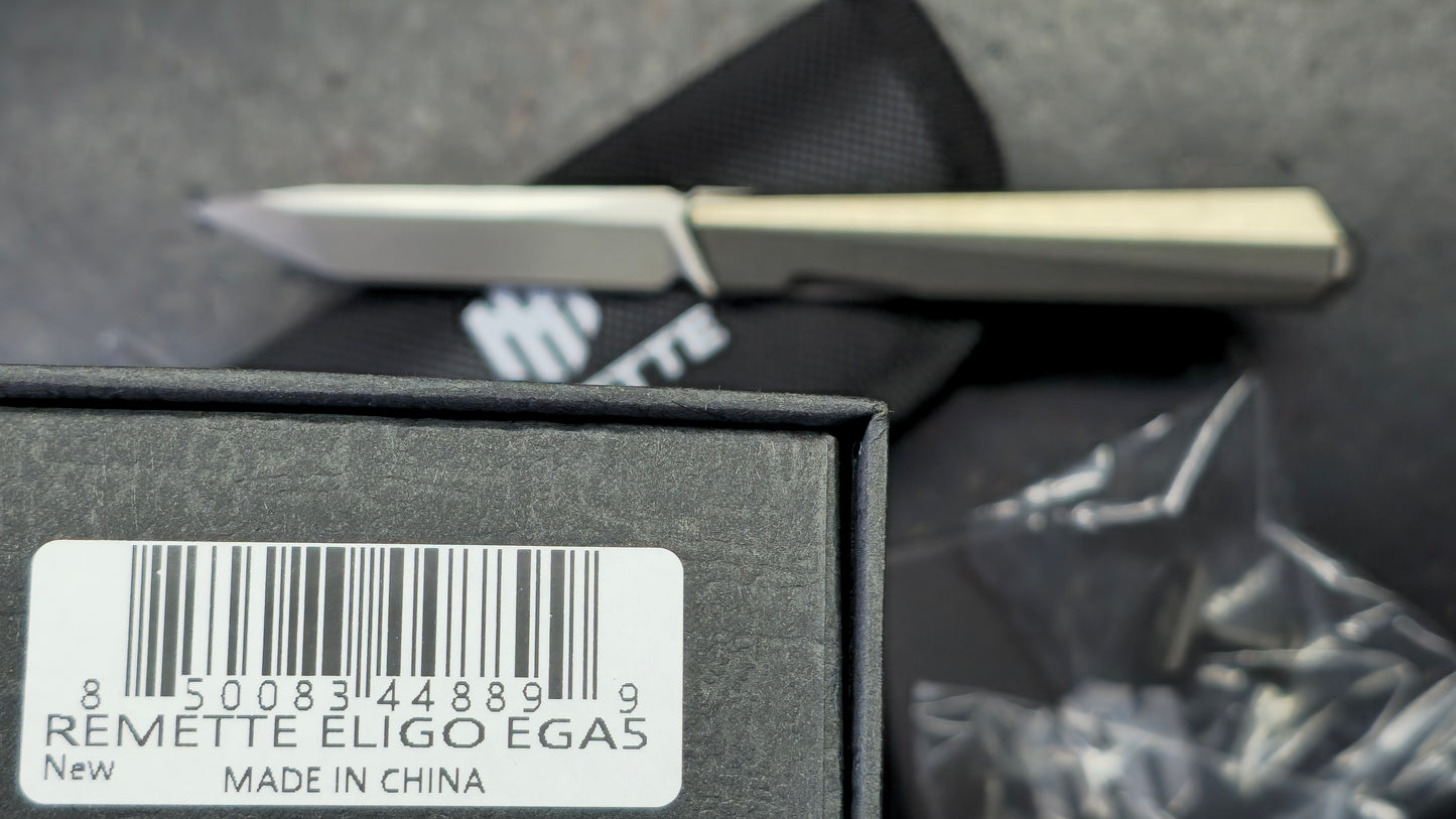 Remette Eligo Liner Lock Gray Titanium Handle M390 Blade