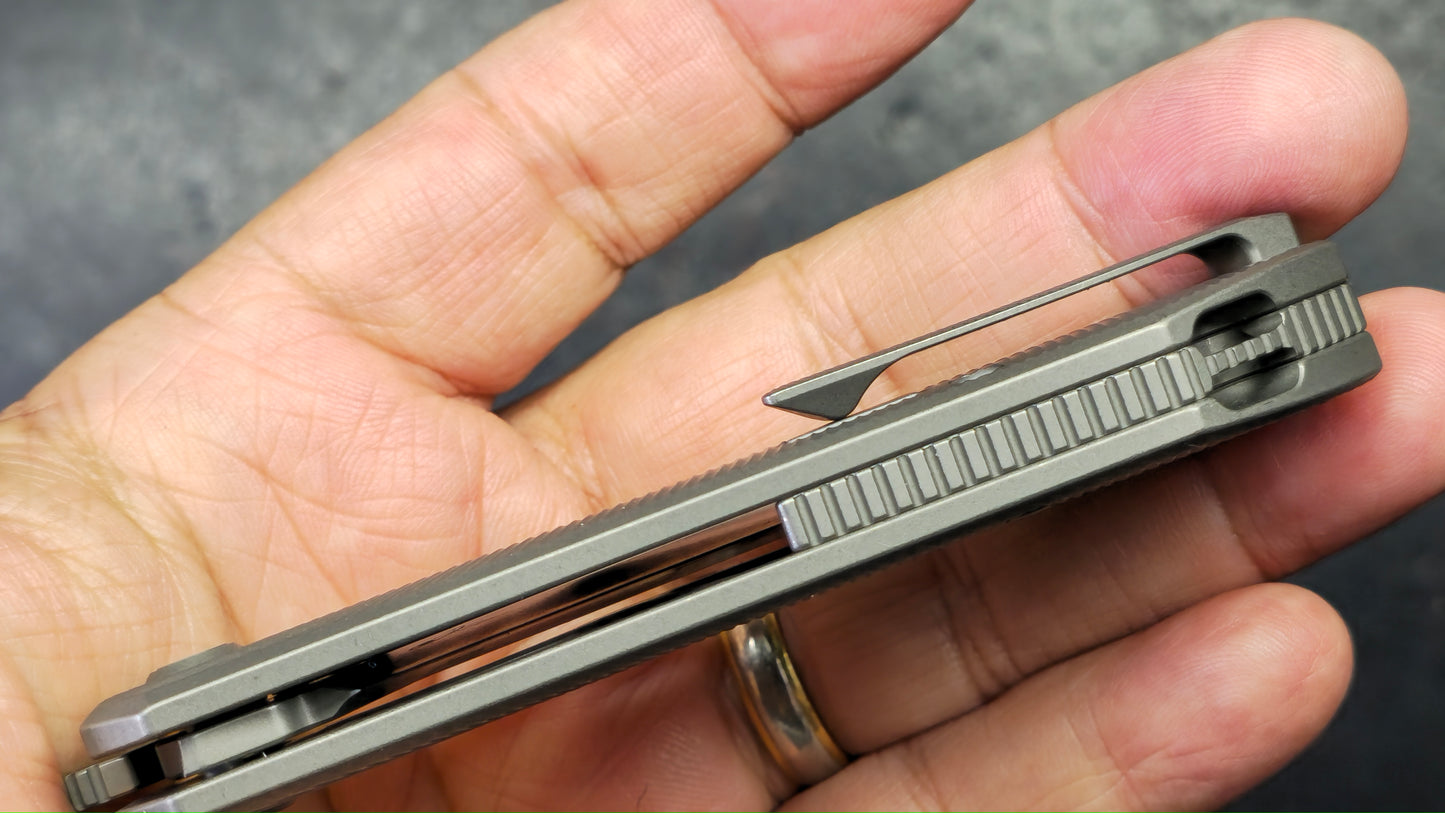 Bestech Mini Taipan Grey Titanium Handle M-Cut Blade