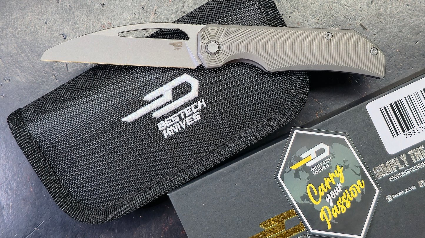 Bestech Mini Taipan Grey Titanium Handle M-Cut Blade