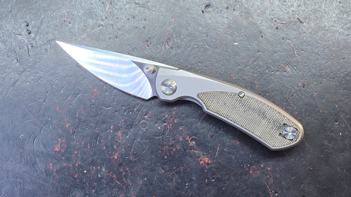 Bestech LITO Titanium/Blk Micarta Handle M390 Satin Finish