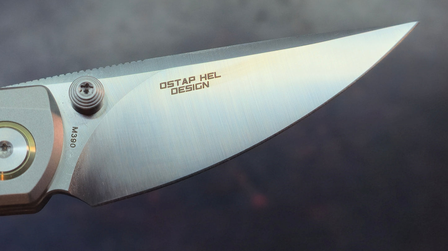 Bestech LITO Titanium/Blk Micarta Handle M390 Satin Finish