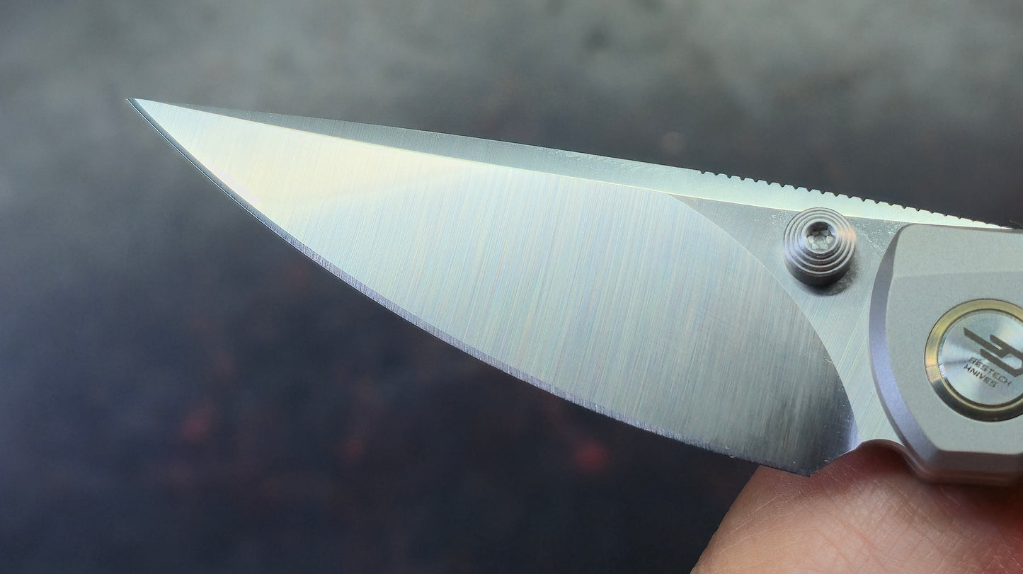 Bestech LITO Titanium/Blk Micarta Handle M390 Satin Finish