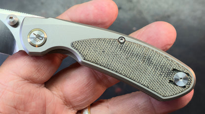 Bestech LITO Titanium/Blk Micarta Handle M390 Satin Finish
