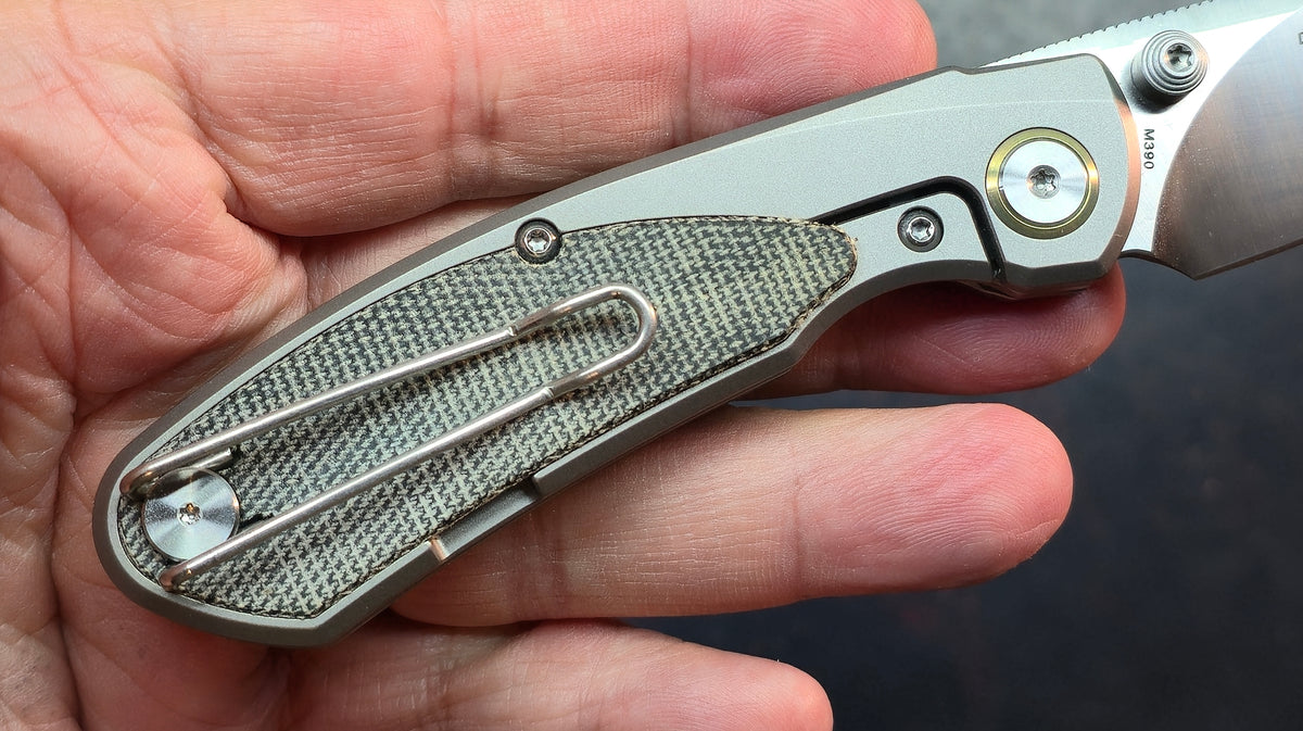 Bestech LITO Titanium/Blk Micarta Handle M390 Satin Finish