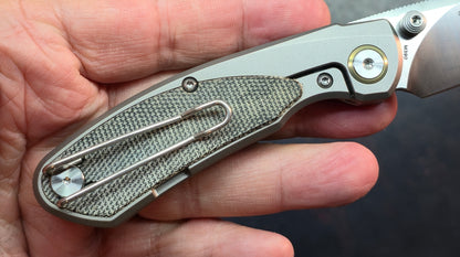 Bestech LITO Titanium/Blk Micarta Handle M390 Satin Finish