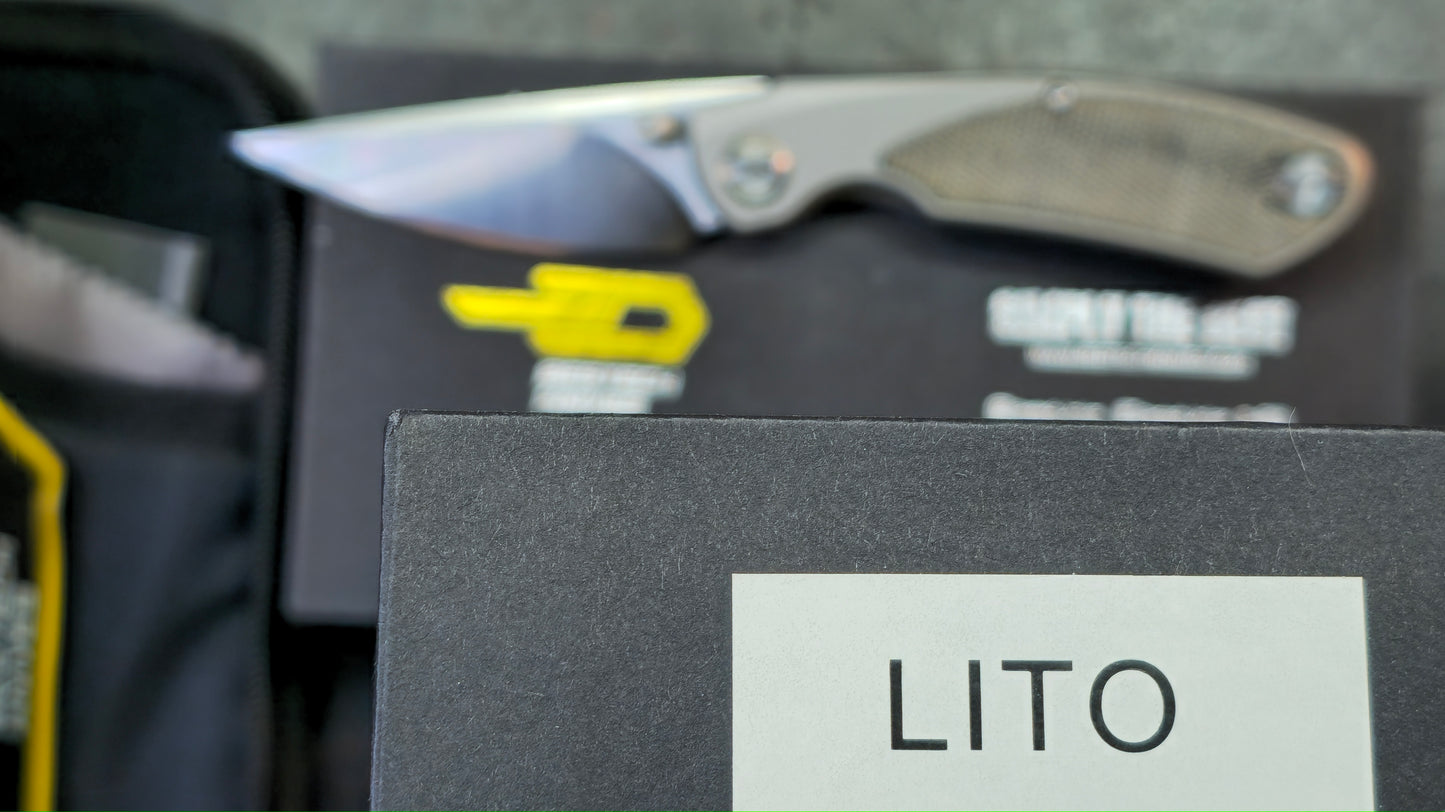 Bestech LITO Titanium/Blk Micarta Handle M390 Satin Finish