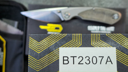 Bestech LITO Titanium/Blk Micarta Handle M390 Satin Finish