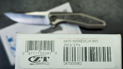 Zero Tolerance ZT0470 Sinkevich Titanium/Carbon Fiber Handle CPM 20CV Blade