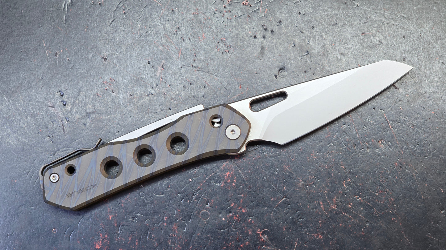 WE Vision R Tiger Stripe Titanium Handle CPM 20CV Blade