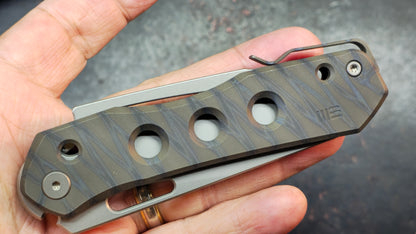 WE Vision R Tiger Stripe Titanium Handle CPM 20CV Blade