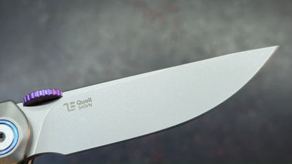 Kizer Quoll Titanium/Blue Crystallized Titanium Handle S45VN Blade