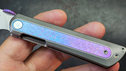 Kizer Quoll Titanium/Blue Crystallized Titanium Handle S45VN Blade