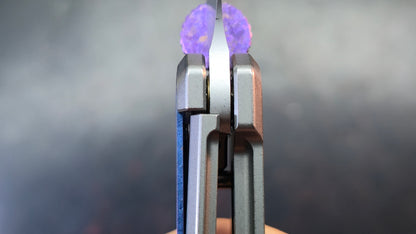 Kizer Quoll Titanium/Blue Crystallized Titanium Handle S45VN Blade