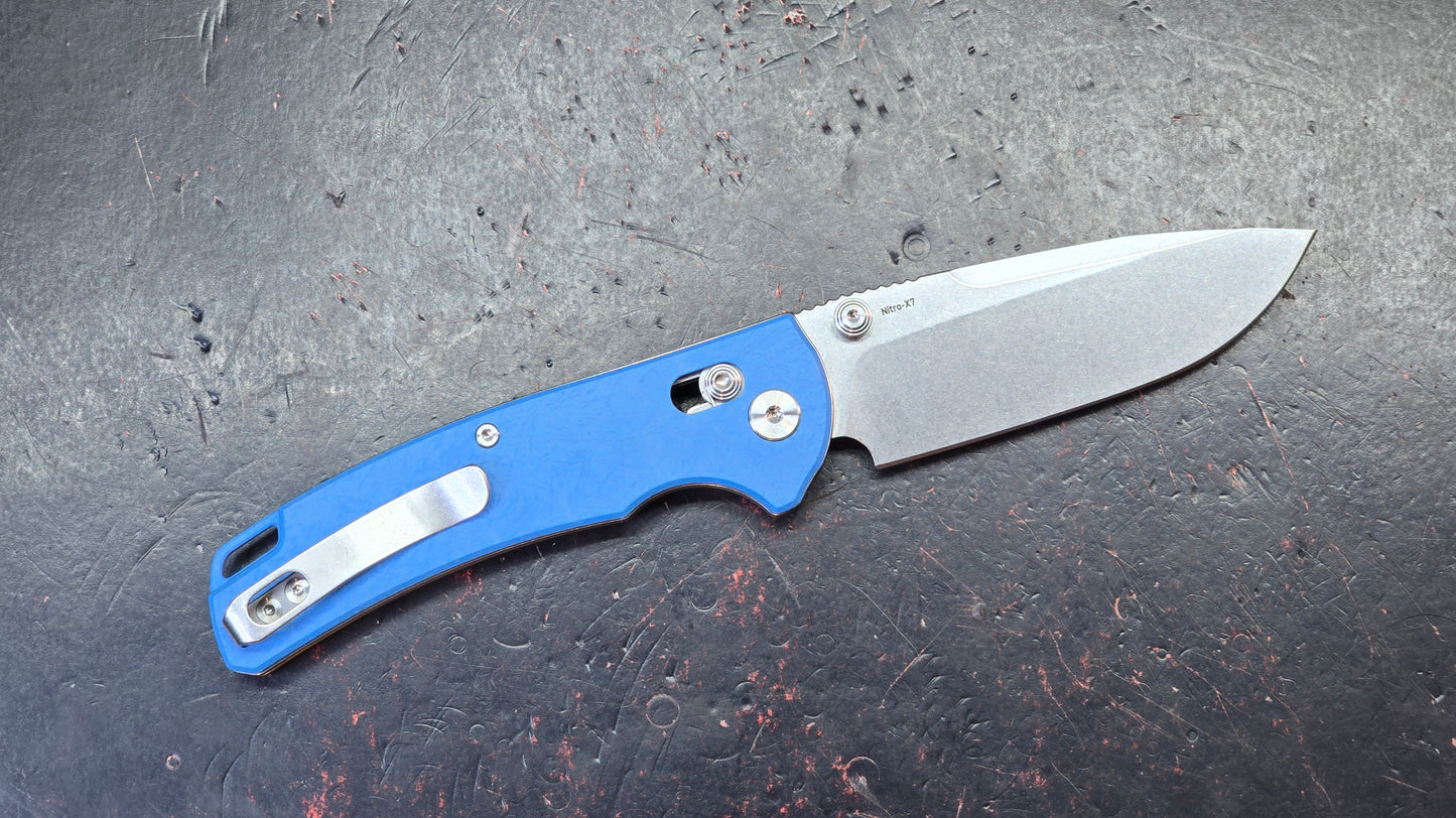 Reate Horizon X - Blue Glass FatCarbon Handle Nitro-X7 Blade