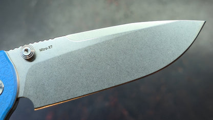Reate Horizon X - Blue Glass FatCarbon Handle Nitro-X7 Blade