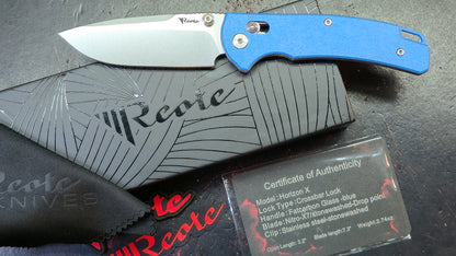 Reate Horizon X - Blue Glass FatCarbon Handle Nitro-X7 Blade