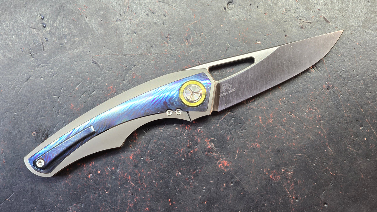 TWOSUN TS186 Titanium/Timascus Handle M390 Blade