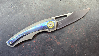 TWOSUN TS186 Titanium/Timascus Handle M390 Blade