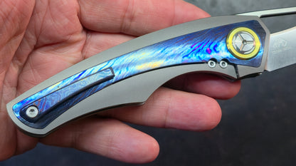 TWOSUN TS186 Titanium/Timascus Handle M390 Blade