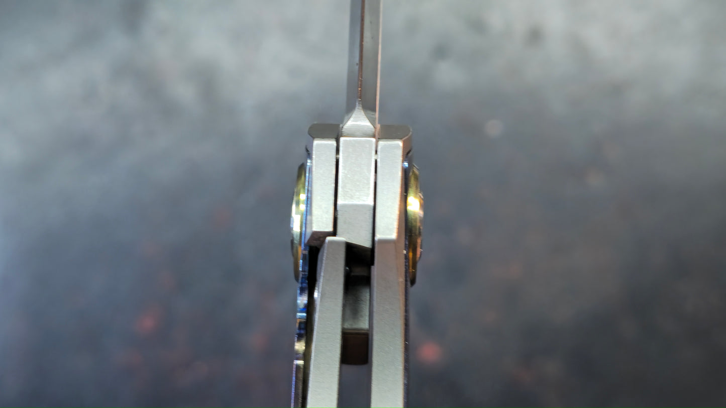 TWOSUN TS186 Titanium/Timascus Handle M390 Blade