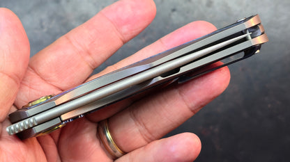 TWOSUN TS186 Titanium/Timascus Handle M390 Blade