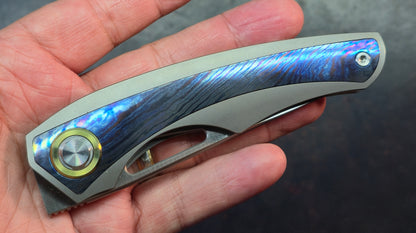 TWOSUN TS186 Titanium/Timascus Handle M390 Blade