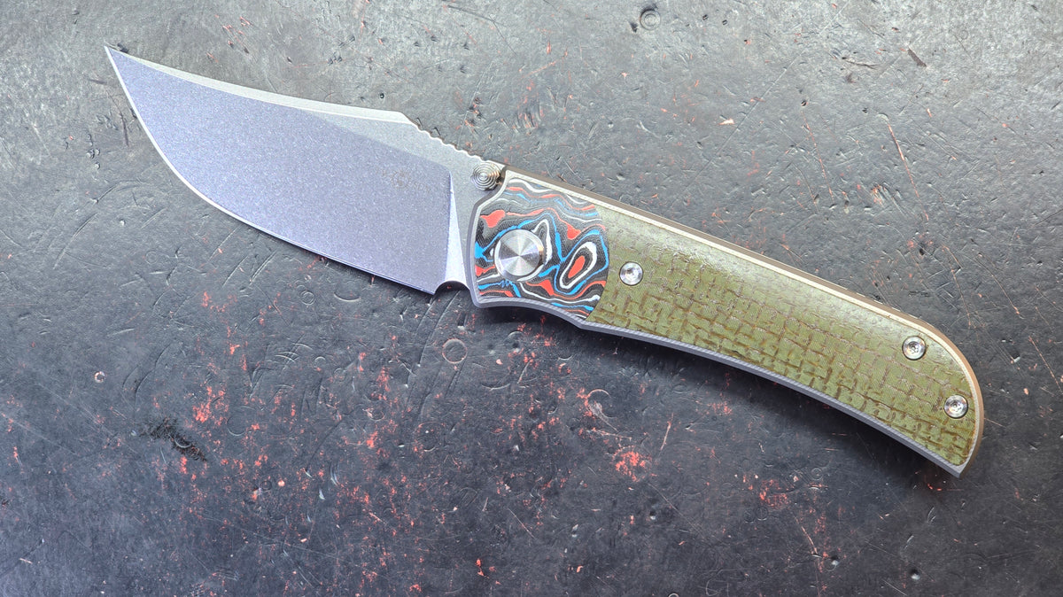 TWOSUN TS301 Titanium/Carbon Fiber/Micarta Handle M390 Blade